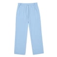 thumbnail image 4 of Domuza Men's Baggy Dress Pants Zipper Fly Pleated Wide Leg Pants Work Office Slacks with Pocket Casual Fashion Business Trousers Blue S, 4 of 5