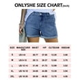 thumbnail image 3 of ONLYSHE Women's Hot Pants Distressed Denim Shorts Frayed Hem Light Blue XXL, 3 of 6