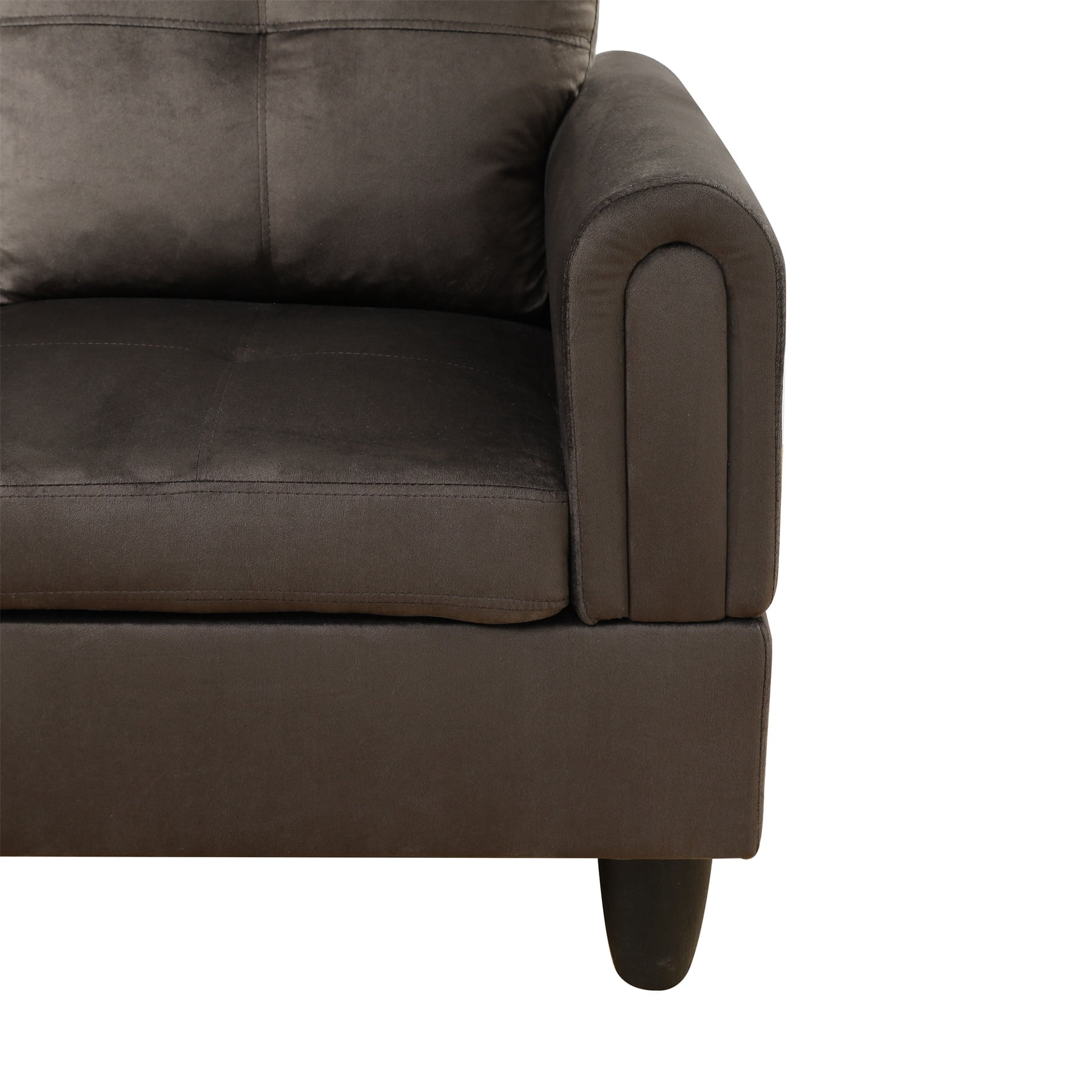 Hommoo Sofa Set, Flannel 2-Piece Living Room Sofa Set,Suitable for Home, Dark Brown