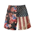thumbnail image 4 of Binienty Men's Board Shorts Beach Swim Trunks With Patriotic Floral Design - Quick Dry for Summer Vacation and Water Activities, 4 of 10