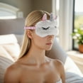 thumbnail image 2 of Unique Bargains 1 Pc Cartoon Sleep Mask Soft Eye Shade Cover for Rest 7.48"x5.51" White, 2 of 6