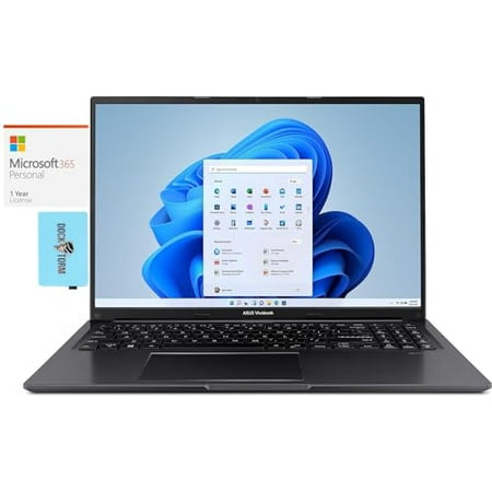 ASUS Vivobook 16X Home & Business Laptop (Intel i7-13700H 14-Core, 16GB RAM, 1TB SSD, Intel Iris Xe, 16.0" 60 Hz Wide UXGA (1920x1200), Win 11 Home) with Microsoft 365 Personal, Dockztorm Hub