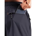 thumbnail image 5 of MIER Men's 7" Inseam Dry Fit Athletic Running Shorts with 3 Zipper Pockets, Dark Grey, L, 5 of 7