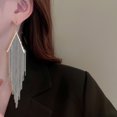 thumbnail image 4 of POINTERTECK V Shape Geometric Tassel Earrings Fashion Personality Jewelry, 4 of 6