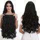 thumbnail image 1 of REECHO 20.0 in, 1 paquete de 3/4 clips ondulados de cabeza completa en extensiones de cabello sintético HE008 postizos para mujeres 5 clips 4.5 oz por pieza - negro natural, 1 of 5