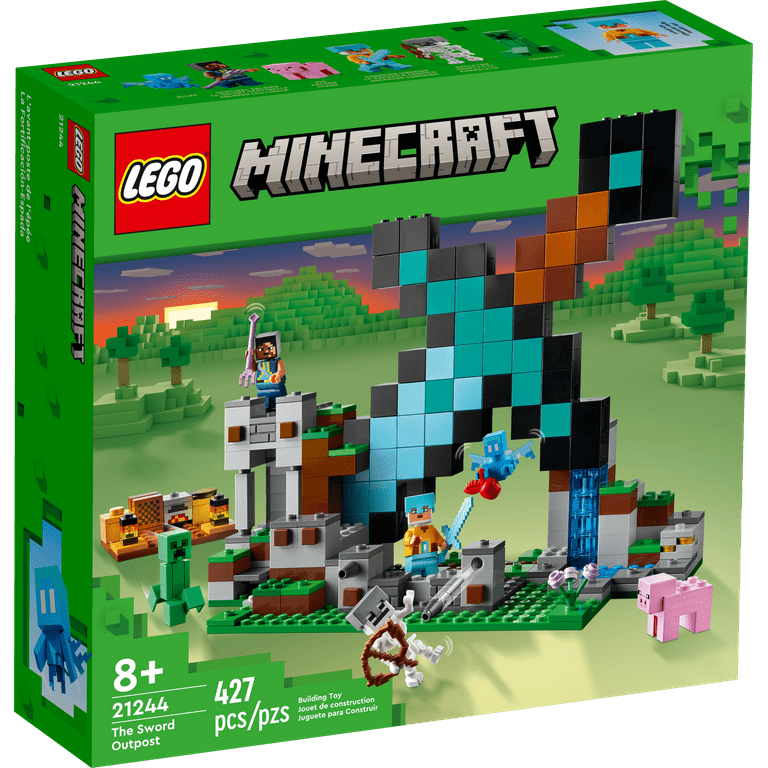LEGO Minecraft The Sword Outpost Building Set with Creeper Warrior Pig Skeleton Figures 21244