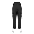 thumbnail image 5 of SELONE Black Cargo Pants Women Mid Rise with Pockets Athletic Pants Ankle Length Baggy Casual Pants Black XL, 5 of 9