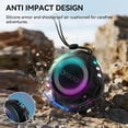 thumbnail image 3 of Oraolo 15W Portable Bluetooth Speaker, IPX7 Waterproof with 10H Playtime & Dynamic LED Lights - Perfect Shower Speaker with Hanging Design for Outdoor, Travel, and Home, 3 of 9