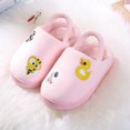 thumbnail image 2 of Kids Fluffy Sandals Cartoon Cute Thick Slip on Slippers Winter Slides with Strap, 2 of 10
