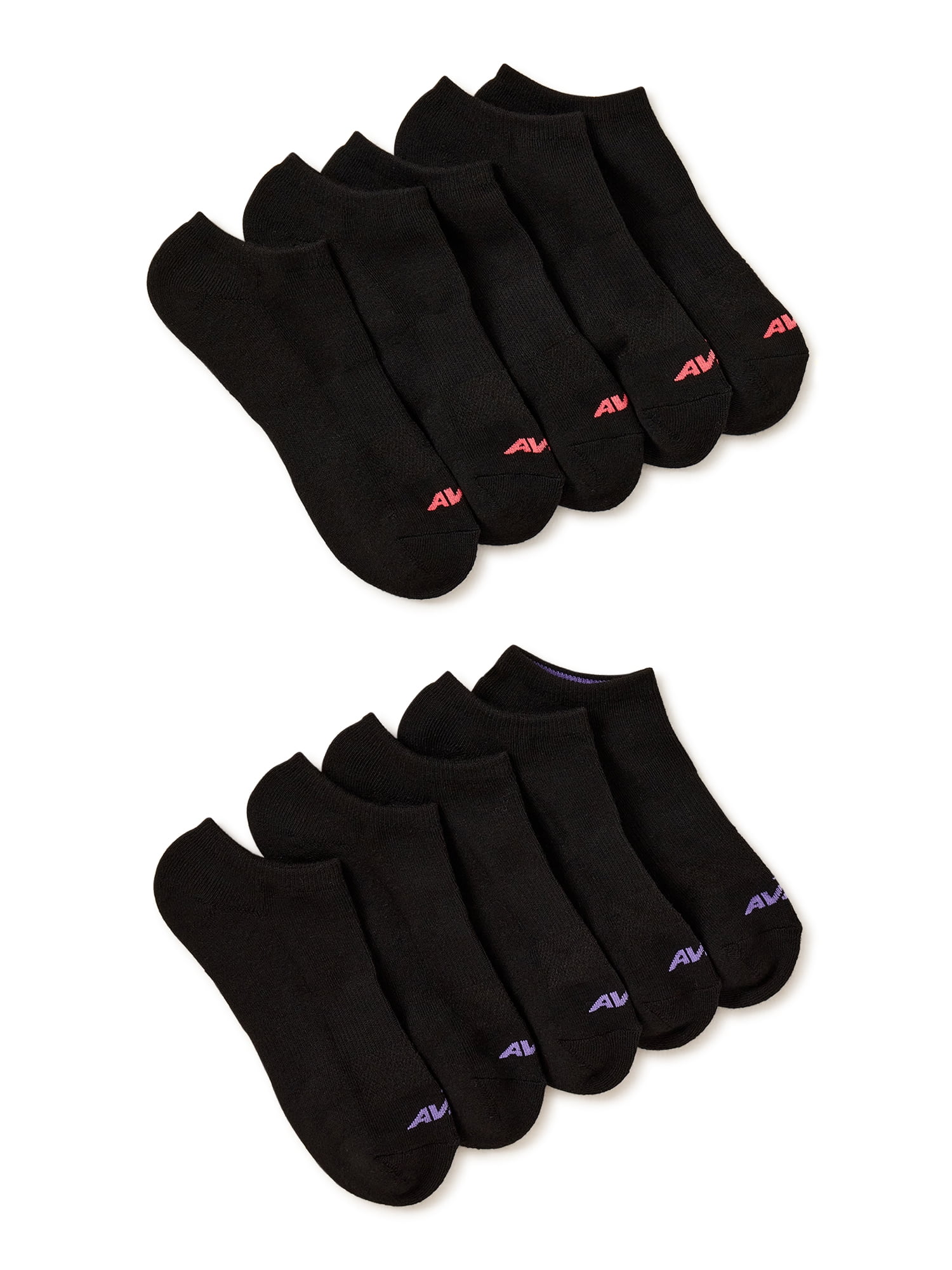 Avia Women's Performance Cushioned Low Cut Socks, 10-Pack