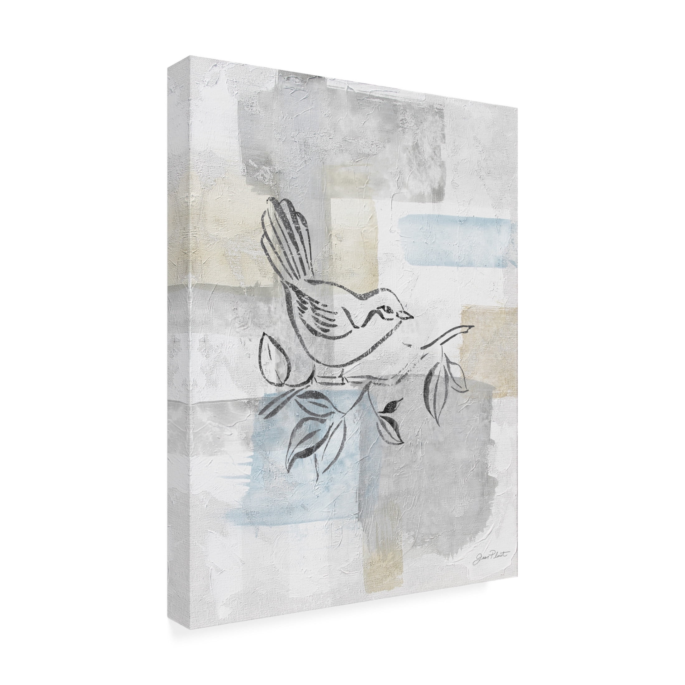 Canvas Wall Art - Jean Plout 'Washy Abstract Canvas A' Wall Art for Living Room, Bedroom, or Office Décor by Trademark Fine Art - 35 x 47 Inches