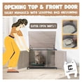 thumbnail image 3 of JTAOT Cat Litter Box Furniture with Divider, Wooden Indoor Cat House with Double Doors, -top Hidden Cat Washroom Enclosure, Metal Frame Enclosed Cat Boxes, Cabinet for Large Cat, Greige Oak, 3 of 9