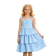 thumbnail image 6 of Kiijoy Girls Smocked Layered Spaghetti Strap Dress Summer Casual A Line Dress, Sizes 5-14, 6 of 7