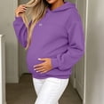 thumbnail image 2 of AKOEE Maternity Clothes Women Sweatshirts Loose Soft Zip-Breastfeeding Nursing Pullover Sweater Hoodie (XL, Purple), 2 of 8