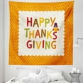 thumbnail image 1 of Thanksgiving Tapestry, Little Owl with Pilgrims Hat Celebratory Phrase and Polka Dots, Fabric Wall Hanging Decor for Bedroom Living Room Dorm, 5 Sizes, Multicolor and Orange, by Ambesonne, 1 of 1