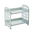 thumbnail image 1 of xiaxaixu 2 Tier Plastic Storage Shelves Hollowed Out Nordic Style Corner Rack Organizer, 1 of 2