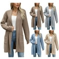 thumbnail image 1 of Sentmoon Cable Knit Sweater Women Plus Size Long Sleeve Cardigans for Women Trendy Fall Solid Color Loose Knitted Womens Trendy Clothes with Pocket Winter for Oversized Comfy Pullover Gray XL, 1 of 8