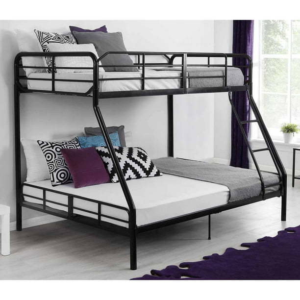 Mainstays Twin Over Full Metal Sturdy Bunk Bed, Black   Walmart 
