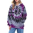 thumbnail image 5 of Winter Plus Size Fall Sweaters for Women Women's Autumn Fashion Tie Dye Printed Hoodies Funny Hoodies Purple M, 5 of 9