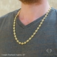 thumbnail image 3 of 925 Sterling Silver 8mm Puff Mariner Chain, FREE Microfiber Cloth, Yellow Gold Plated Hollow Anchor Link Mens Womens Necklace, Giorgio Bergamo 22, 3 of 7