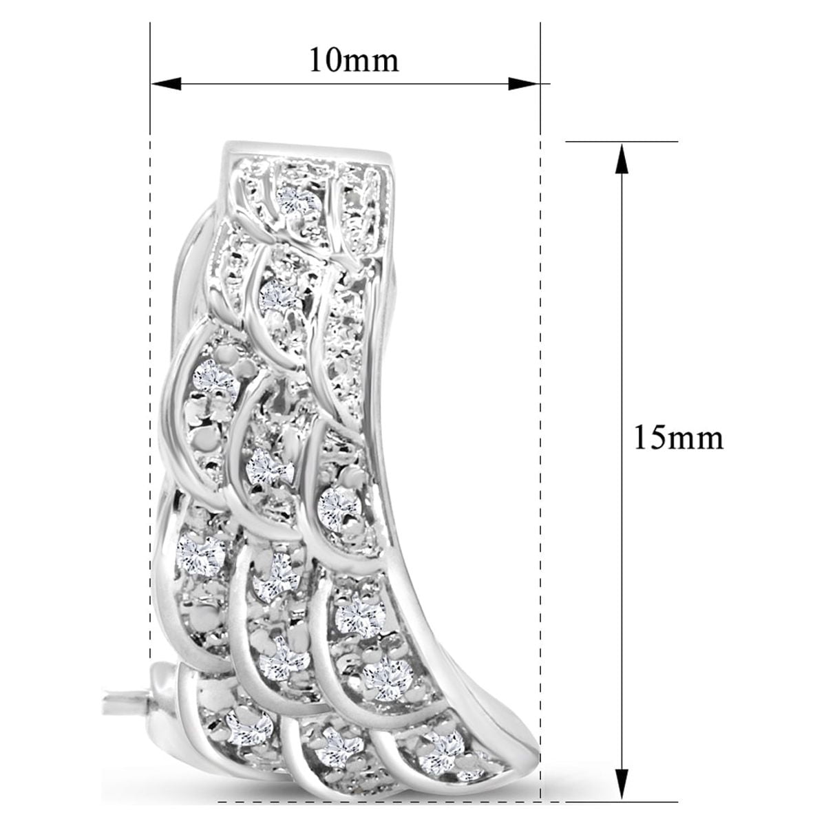 SuperJeweler 1/4 Carat Diamond Angel Wings Earrings For Women