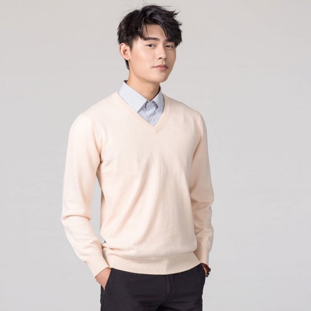 Suéter de lana de cuello redondo de talla grande para hombre de otoño e invierno, suéter de punto suelto de color sólido, suéter base para hombre