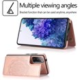 thumbnail image 3 of Design for Samsung Galaxy S20 FE/S20 Fan Edition 5G Wallet Case,PU Leather Phone Case with Screen Protector Card Holder,Shockproof Flip Protective Cover for S20fe5g Women 6.5 inch Rose Gold, 3 of 11