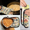 thumbnail image 5 of Yayeee Oven Mitts and Pot Holder Set of 2 Heat Resistant Kitchen Gloves Baking Hot Pad, Beige Floral, 5 of 5