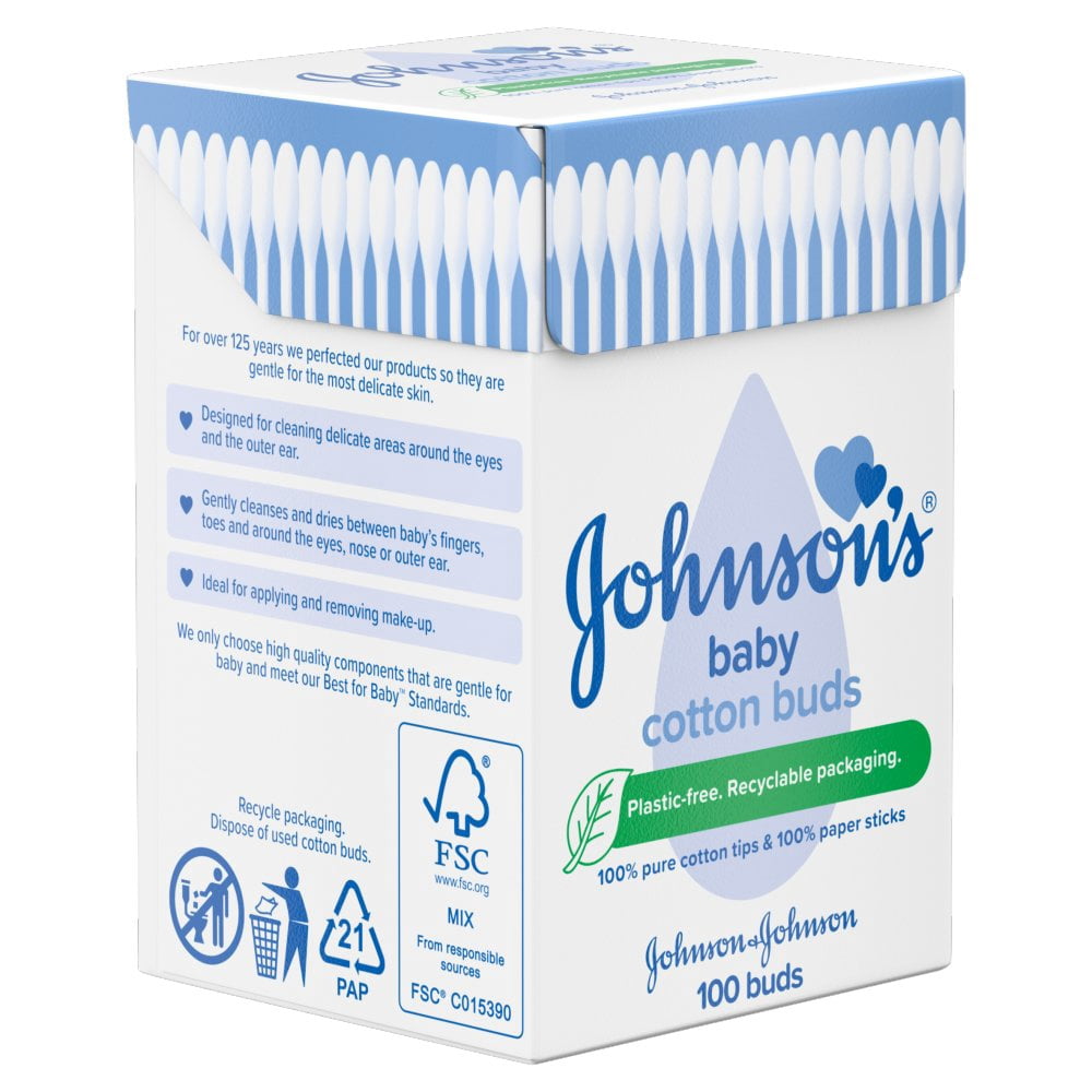 Johnson's Baby Cotton Buds 100 Pieces  (pack of 12)