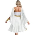 thumbnail image 2 of iiniim Womens Greek Toga for Halloween Cosplay Chiffon Sleeveless Dress Outfits White S, 2 of 7