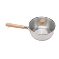 thumbnail image 4 of 20cm Japanese-Style 304 Stainless Steel Multi-Cooker with Glass Lid - Deep Pot Design for Soup, Milk, Pasta & Frying, Beech Wooden Handle, Eagle Beak Spout, Hammer Pattern, Anti-Scald & Overflow-Proof, 4 of 6