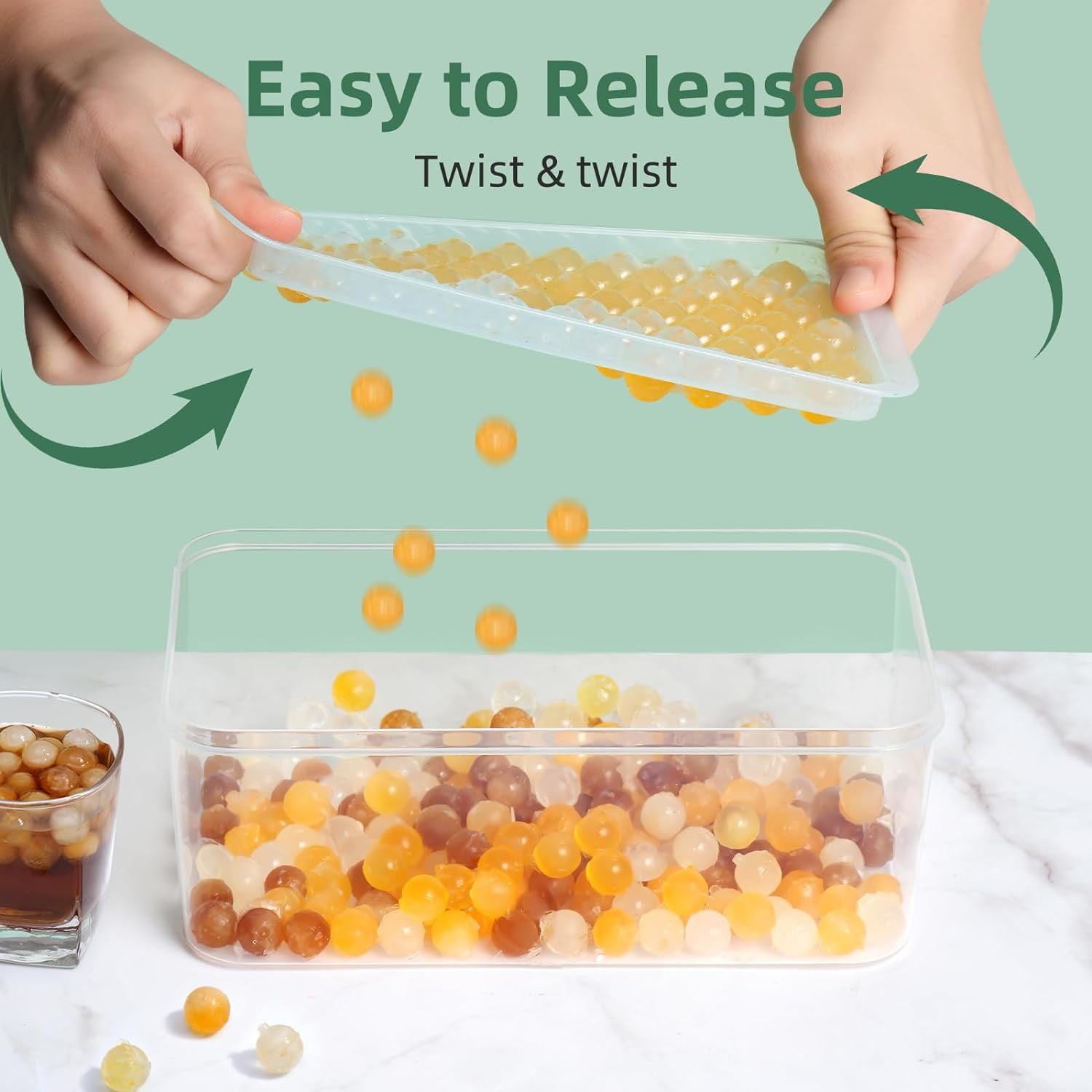Ice Cube Trays for Freezer  Round Small Ice Cube Trays Easy Release,72 * 3 Pcs Mini Circular Ice Cube Trays with Lid , BPA Free