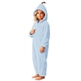 thumbnail image 5 of Kids Pumpkin Hooded Solid Fleece One‑Piece Jumpsuit Full‑Zip Loungewear Onesie Blue 14-15 Years, 5 of 7