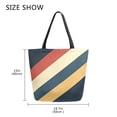 thumbnail image 5 of FORMRS Womens Canvas Tote Bag with Zipper Inner Pocket Shoulder Handbag, Beige Stripes, 5 of 7