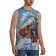 thumbnail image 2 of Fotbe Cartoon Train Hot Air Balloon Men's Camiseta sin Mangas Estampada para Hombres, Playera Casual para Gimnasio, Entrenamiento, Playa-X-Large, 2 of 7