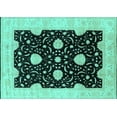 thumbnail image 1 of Ahgly Company Indoor Rectangle Oriental Turquoise Blue Traditional Area Rugs, 2' x 3', 1 of 4