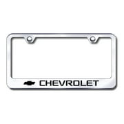 Automotive Gold LF.CHV.EC License Plate Frame License Frame Chevrolet Factory Font; Engraved/Polished; Chrome; Stainless Steel; With Model Specific Hardware And Theft Deterrent Caps