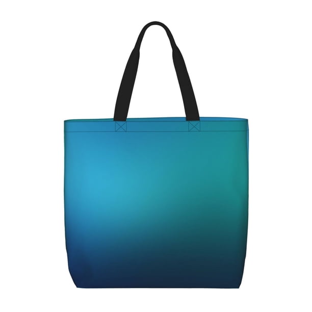 Fotbe Blue to turquoise Bolsa Tote con Estampado para Mujer, Bolsos con Cremallera, Bolsa de Hombro Casual de Gran Capacidad con Bolsillos Internos
