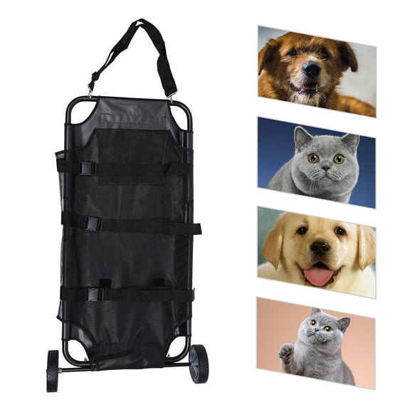 50"*26" Animal Stretcher with 2 Wheels Pet Dog Veterinary Expandable 250lbs Max for pet rescue works