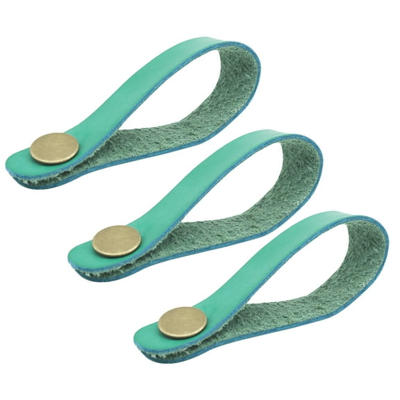 Yuan 3Pcs Guitar Neck Strap Leather Belt Holder Button Safe Lock Ukulele Bass Folk Acoustic Electric Guitar Accessories (Green)