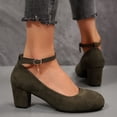thumbnail image 2 of Women’s Slingback Pumps Block Heels Pointed Toe with Ankle Strap Elegant Closed Toe Dress Shoes for Wedding Evening Green Size 9.5, 2 of 4