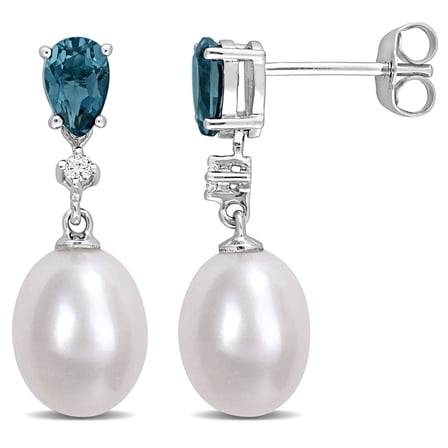 Everly Women's Cultured Pearl 10k White Gold Earrings