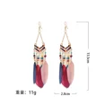 thumbnail image 2 of Bohemian Ethnic Feather Dangle Earrings For Women Trendy Long Tassel Colorful Beads Drop Earrings Lady Female Boho Jewelry, 2 of 6