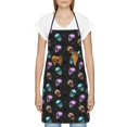 thumbnail image 3 of Yiaed purple cyan brown Skull Print Kitchen Apron with Hand Wipe Pockets,Big Pocket,Aprons for Women with Pockets, Waterproof for Cooking Baking, 3 of 7