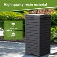 thumbnail image 6 of ROJIK Outdoor Trash Can with Lid and Tray Waterproof, Durable and Stylish Resin Outdoor Trash Can for Porch, Garden and Office (Black, 33 Gallon), 6 of 7