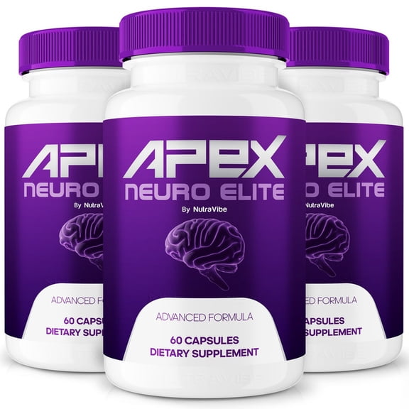 (3 Pack) Apex Neuro Elite Pills – Daily Formula with a Natural Blend to Help Maintain Focus, Memory & Concentration | Clean, Gentle, Easy-to-Swallow Capsules for Everyday Sharpness (180 Capsules)