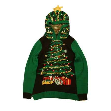 Ugly Christmas Sweater Women's Xmas Tree With Jingle Bells