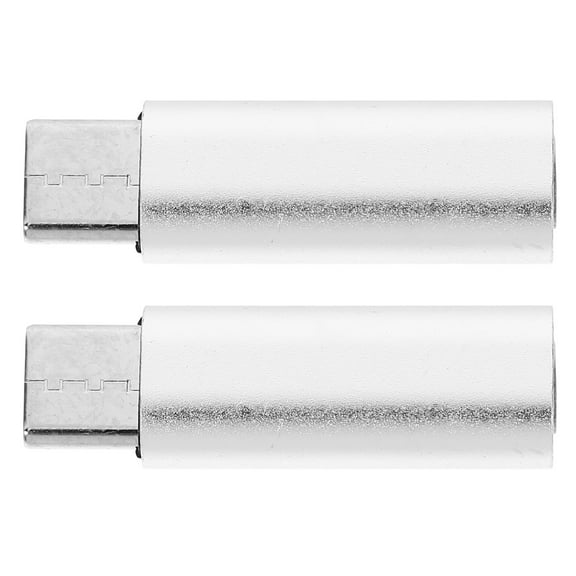 unbranded  2 PCS Type to 3.5mm USB Dongle Adapter Headphone Charger Silver