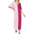 thumbnail image 2 of HAPPY BAY Women's Summer Loungewear Relaxed Fit Caftan Maxi Night Shirts 3X-4X Pink_A928, 2 of 4