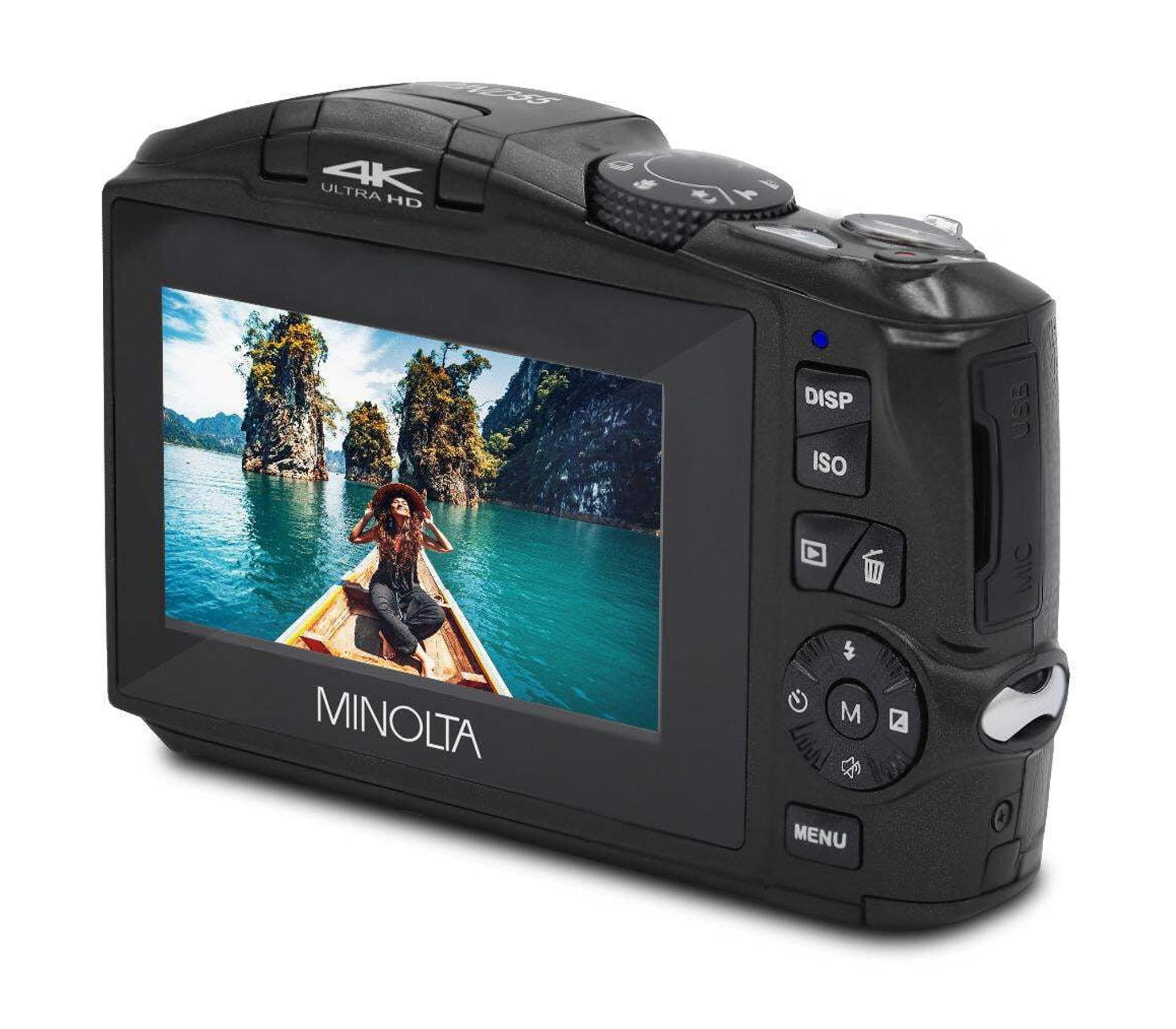 Minolta MND55-P 64 MP Autofocus & 4K Ultra HD Digital Camera with Wi-Fi - Purple